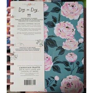 Maggie Holmes Day-To-Day Undated Dashboard Planner 7.5"X9.5"-Blue & Pink Rose